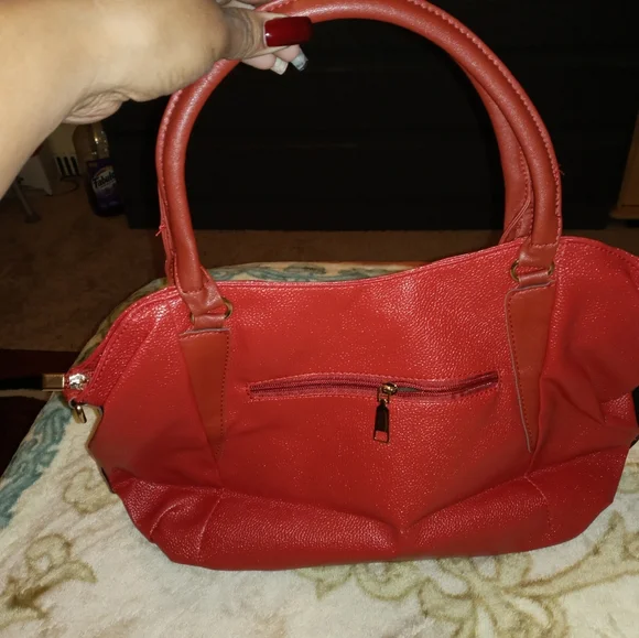 Soft Faux Leather Red Purse - Picture 2 of 5